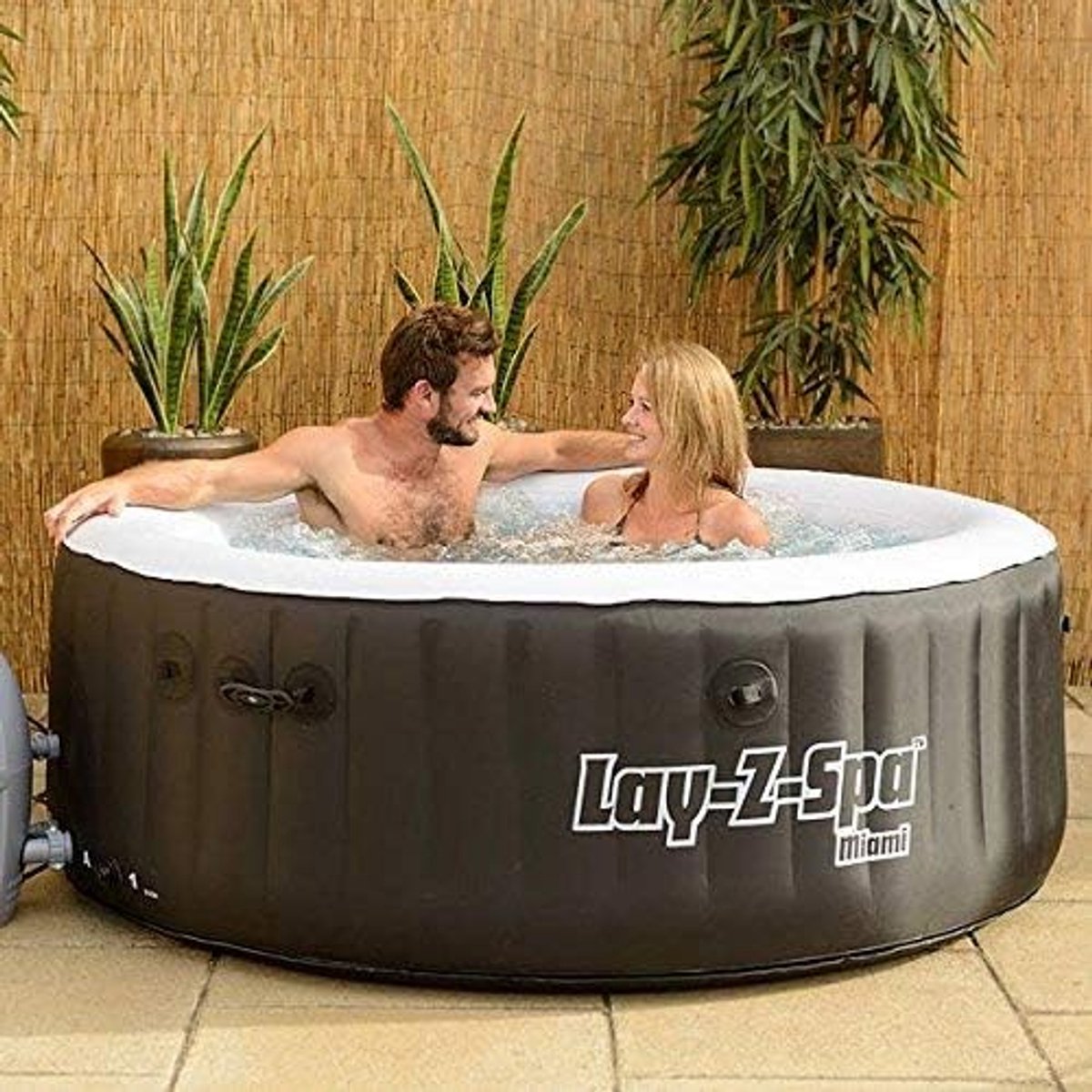 Opblaasbare Spa Lichaam Vervanging voor Lay-Z-Spa Miami 54123 – Geschikt voor Model 2016 – 180x65 cm – 800L Capaciteit – Duurzaam Vinyl – Clip-Bevestiging – Novihome Luxe Jacuzzi Opblaasbare Kuip Zwart