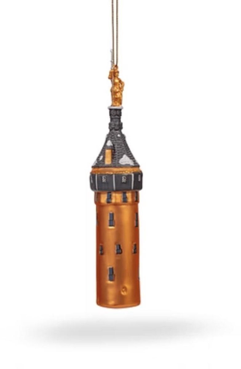 Kerstbal Riddertoren Kasteel de Haar goud – Handgemaakt glazen ornament