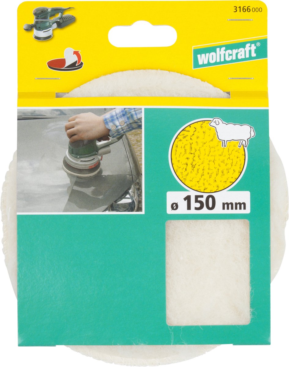 wolfcraft - Zelfhechtende polijstkap, lamswol - 3166000