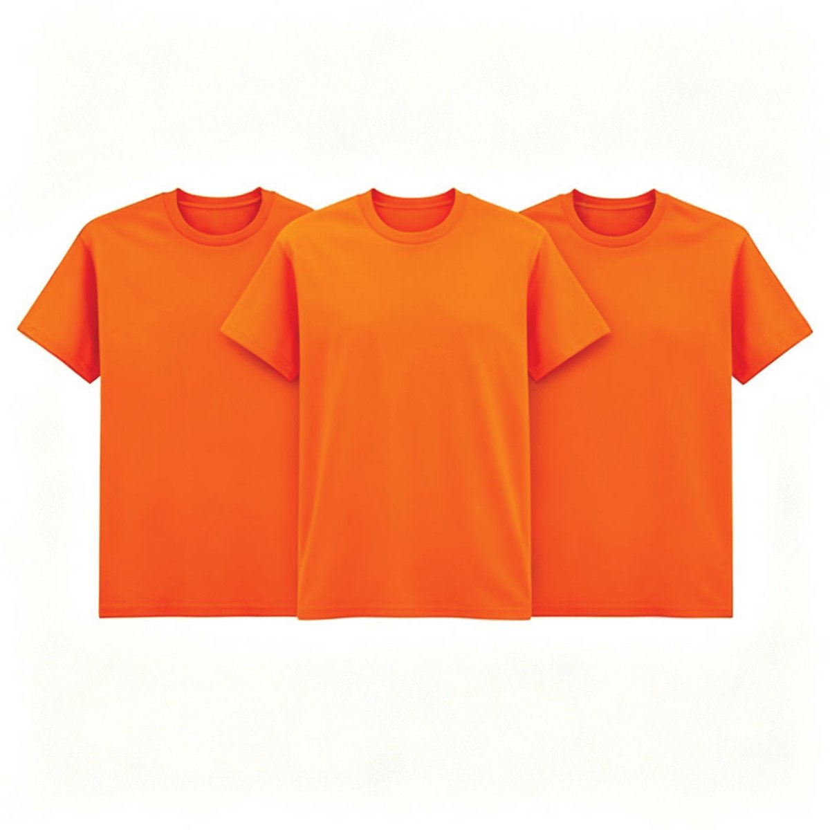 Heren T-shirt Oranje - 3 stuks - Goede pasvorm - Basic Blanco Shirt -3 pack -Regular fit - 100% Katoen - Comfortabel - Gildan