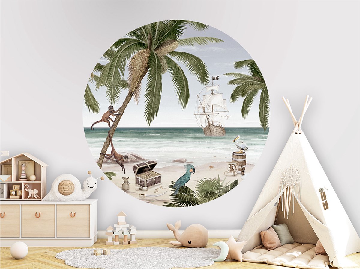 Muursticker Pirate Bay Kikki Belle-kinderkamer-eyecatcher-piraat-wandecoratie-kinderkameraccessoires-100cm