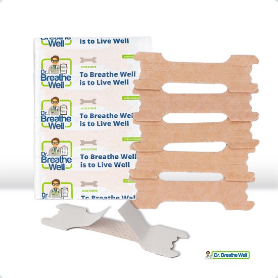 Dr. Breathe Well ™ - 90 Neusstrips tegen snurken - Anti Snurk Pleisters - Neuspleisters - Maat 66mm medium/large - Sterke kleefstof - Eenvoudig te verwijderen - Simply the right choice!