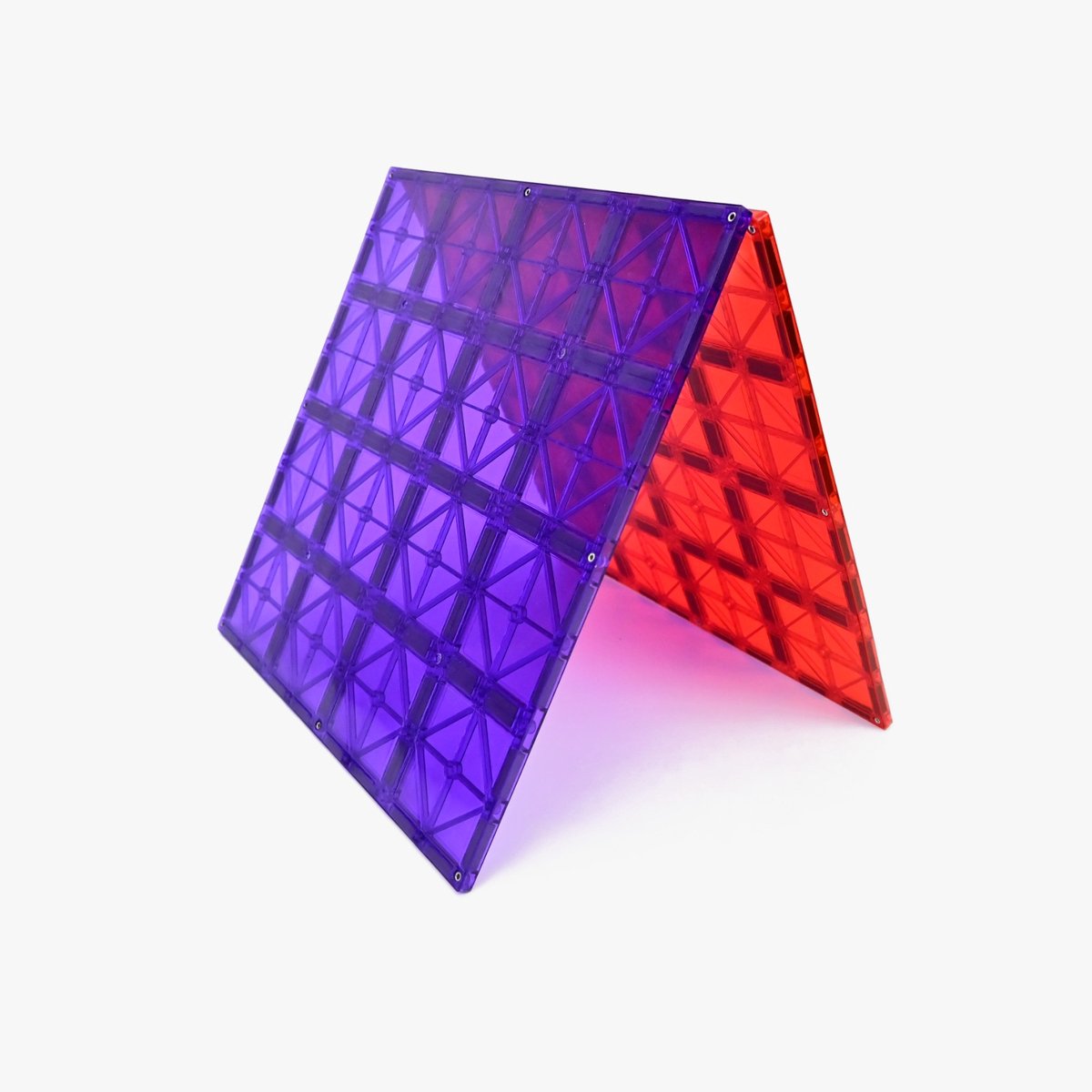Magna Minds - Magnetisch Speelgoed - Uitbreidingsset - Basisplaten - Rood&Paars - 2 stuks - Magnetic Tiles - Constructie speelgoed - Magnetische tegels - Montessori speelgoed - Magnetic toys - Magnetische bouwstenen - Speelgoed Kinderen