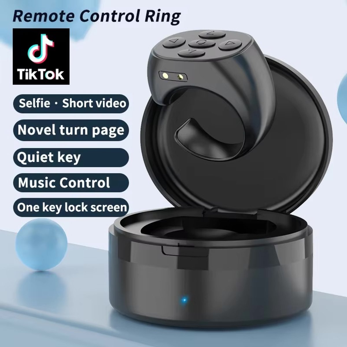 TikTok Smart Ring - Bediening met één tik - Bluetooth Controller voor iOS - Android - Roze