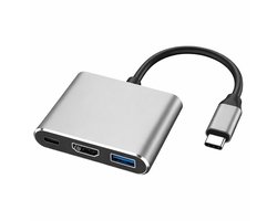 IfarNix USB-C naar HDMI Adapter 3-in-1 Hub – 4K – USB-C to HDMI – USB 3.0 – Type-C Fast Charging – Geschikt voor MacBook, iMac, Dell, Surface & Samsung