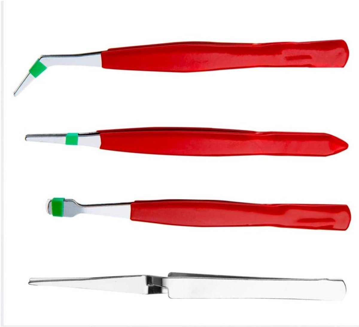 Set van 4 Precisie Pincetten voor Diverse Klussen