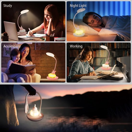 Kawaii Desk Lamp voor Kinderen - Dimbare LED Tafel Lamp met 3 Verlichtingsstanden van Kawaii — afbeelding 3