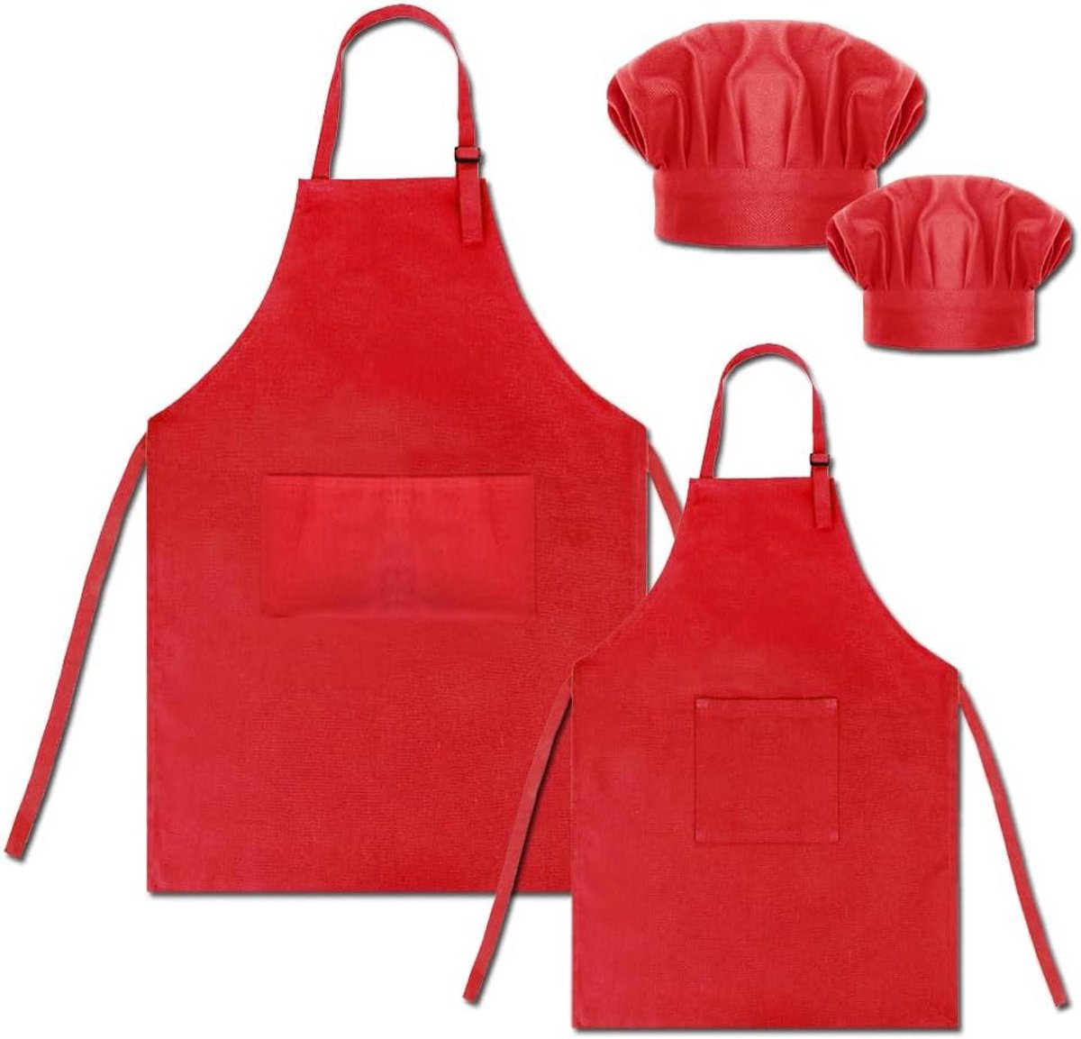 Katoenen Kinder Schort en Muts Set voor Knutselen en Koken
