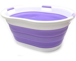 SAMMART Opvouwbare wasmand met 3 handgrepen – Opvouwbare bewaarbak/organizer – Draagbare wasmand – ruimtebesparende wasmand – huisdierbad