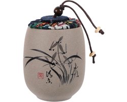 Garneck Ceramic tea box for loose tea - airtight with lid in vintage design - ideal for storing tea and decorative kitchen accessories
