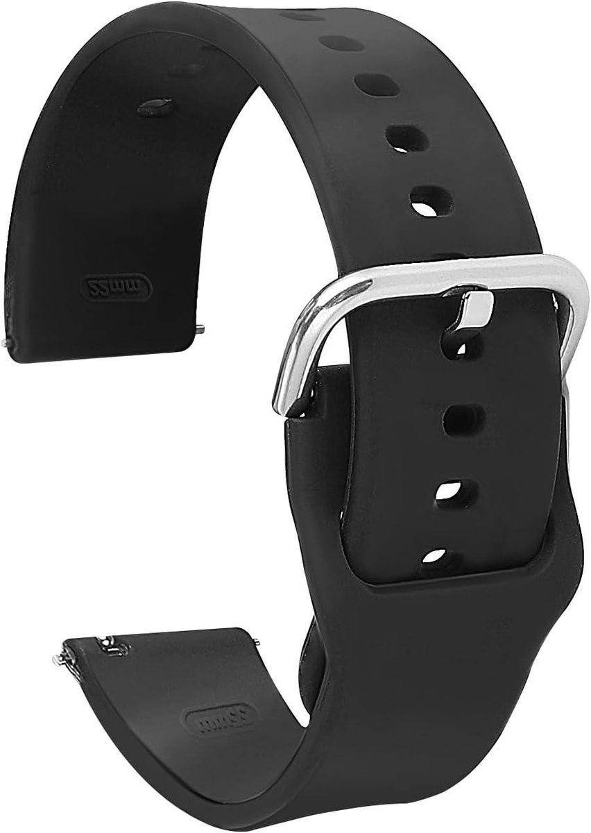 Siliconen horlogebanden - vervangende - snelsluiting - waterdicht - verstelbaar - anti-zweet - sporthorlogeband - universeel - zwart - voor uitwerk - polsband - verstelbare - siliconen horlogebanden - siliconen - horlogeband - zwart.