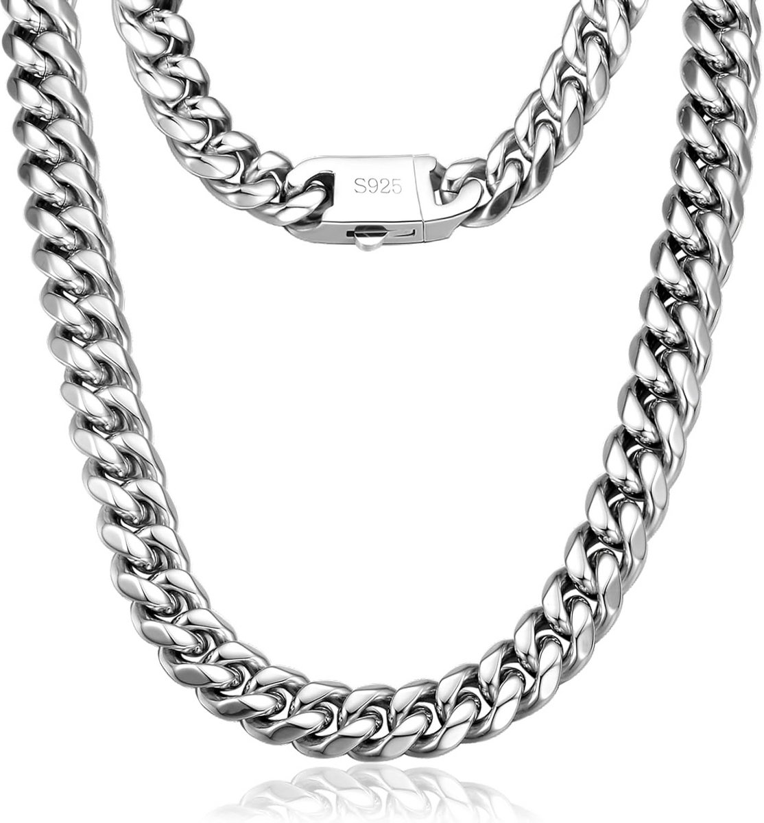 Stijlvolle 12MM Cubaanse Schakelketting voor Heren en Dames in RVS en Zilverlook