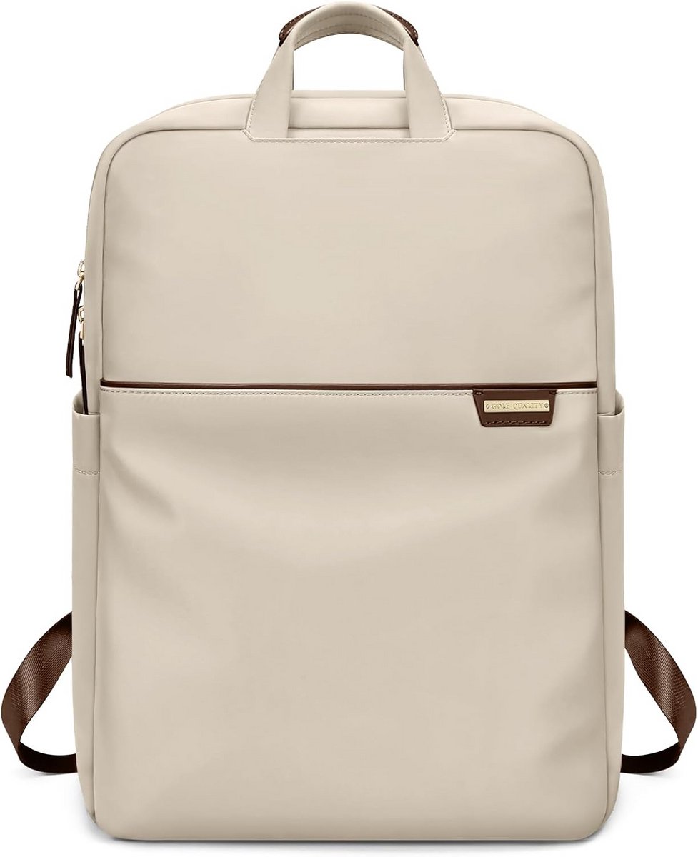 GOLF QUALITY Slanke laptoprugzak voor dames, lichtgewicht zakenrugzak voor woon-werkverkeer voor dames en heren, geschikt voor 40 cm