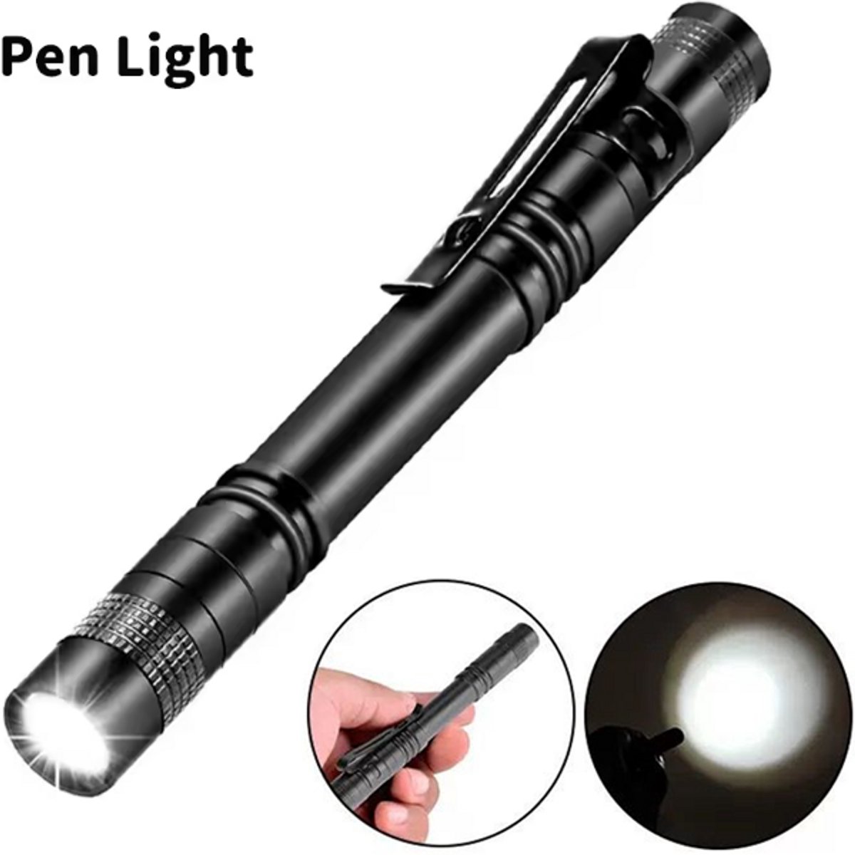 TLVX LED Pen Zaklamp – 5W Sterke en Ultra Kleine Aluminium lamp – Waterdicht – Voor Kinderen en Volwassenen – Scouting – Bos – Camping – Vakantie – Survivallen – Veiligheid – Noodpakket licht lamp – Compact – Slechts 13,3cm – Met Kleding Clip