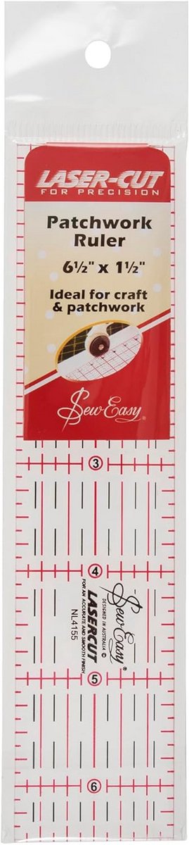 Patchwork Liniaal voor Precisie, 1,5 x 6,5 Inch
