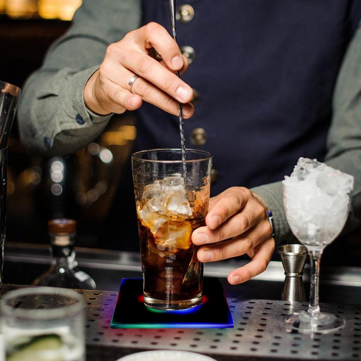 8-Pack LED Onderzetters - Lichtgevende Coasters voor Glazen en Flessen - Meerkleurig