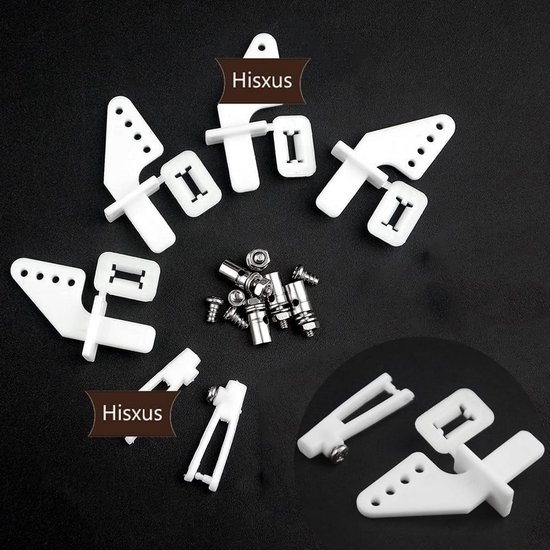 RC Duwstang Set – 15 Stuks (1,2x210 Mm) + 15 Connectors (1,3 Mm) + 15 Nylon Bedieningshoorns – Voor Vliegtuigen En Boten