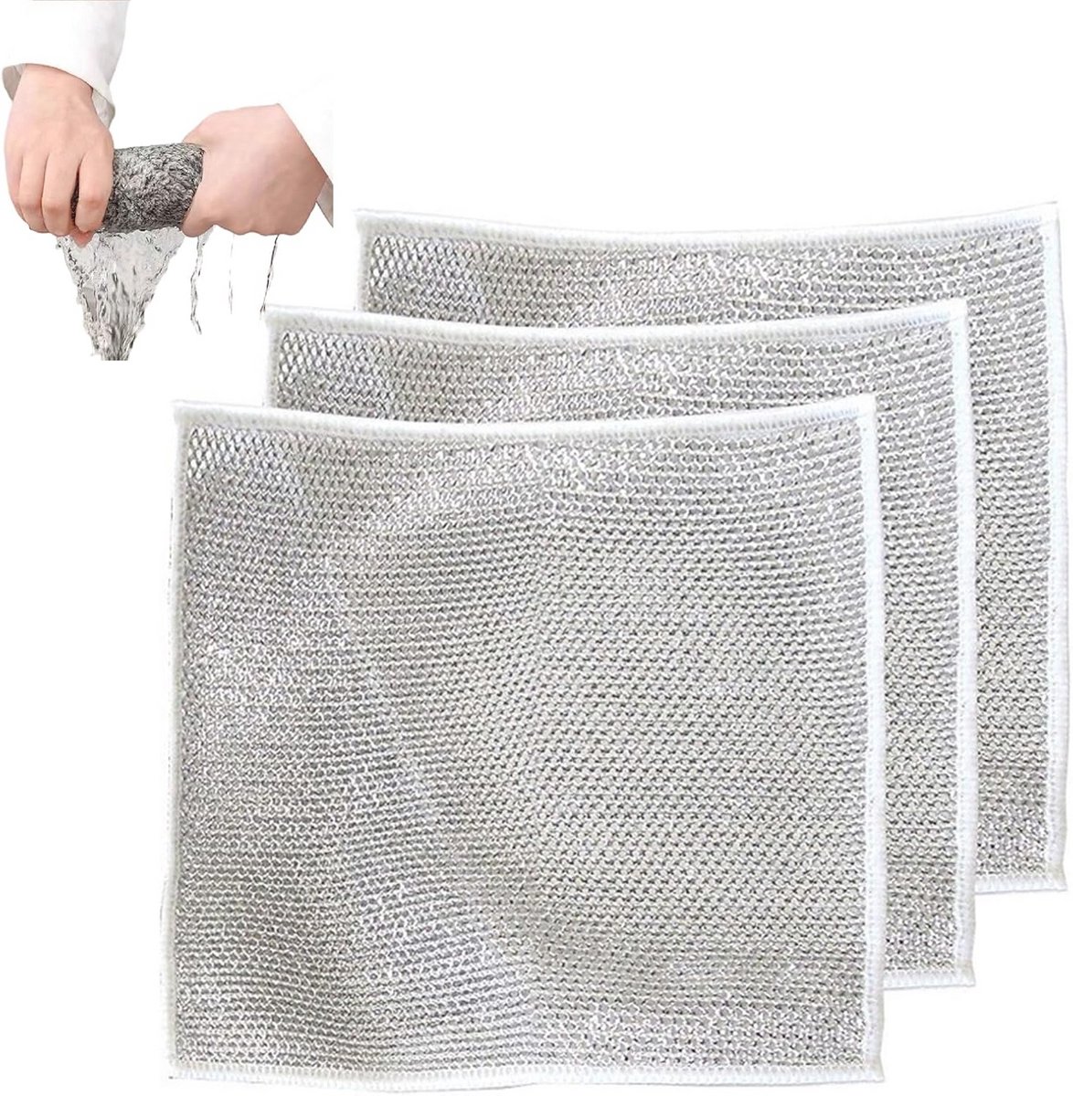 Multifunctionele Niet-Kras Draad Vaatdoek - 3 Stuks