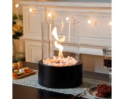 JHY DESIGN Bio Ethanol Sfeerhaard - Grote Tafelhaard - 28cm Hoog - Bio-Ethanol Haarden - Binnen &…