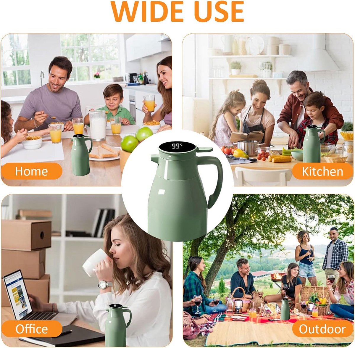 Thermoskan 2L met 6 lagen vacuümisolatie voor warme dranken — cadeau in Koken & Dineren - foto 6