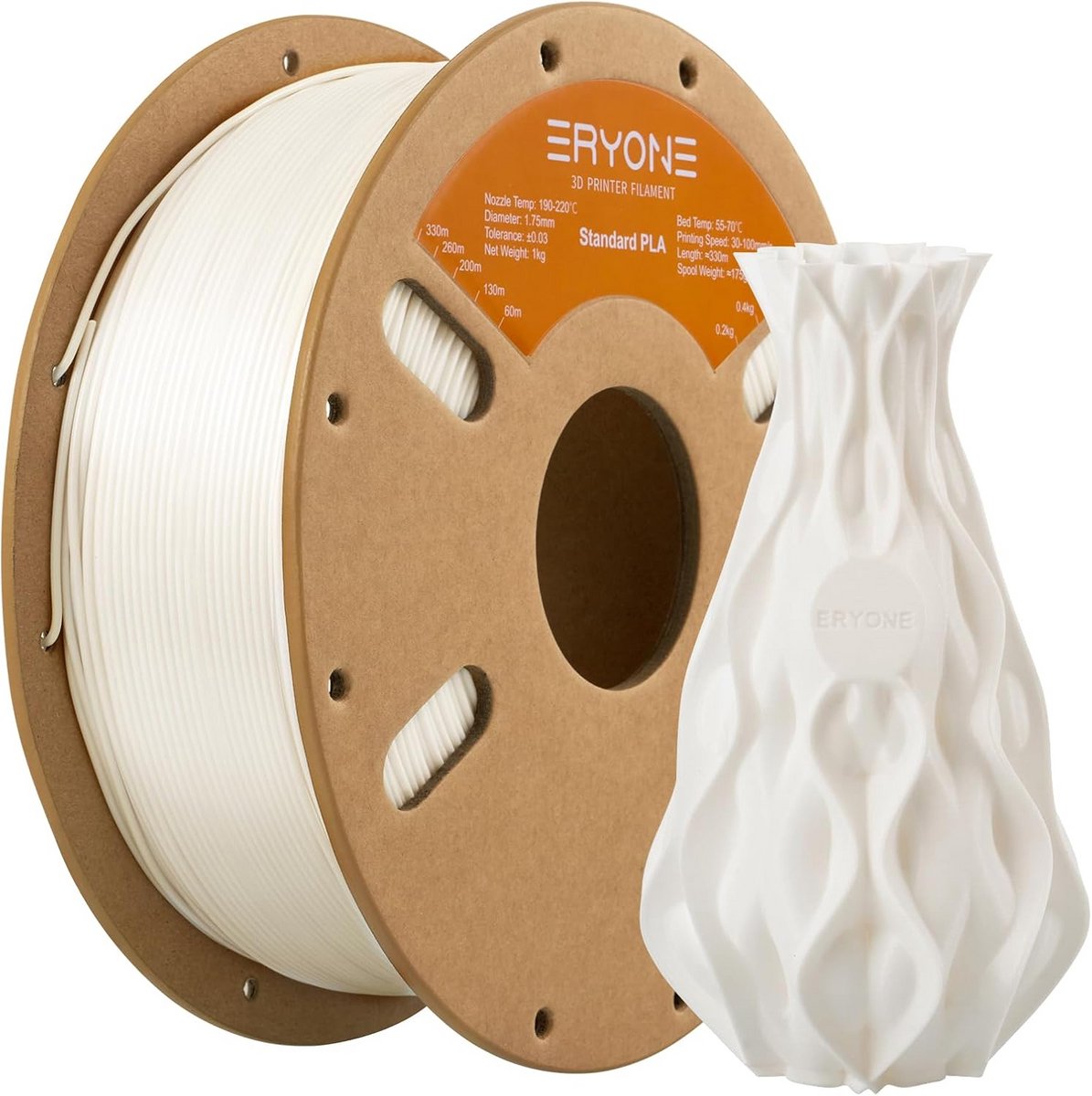 PLA Filament 1.75 mm 1kg Wit voor 3D Printer, Hoge Nauwkeurigheid