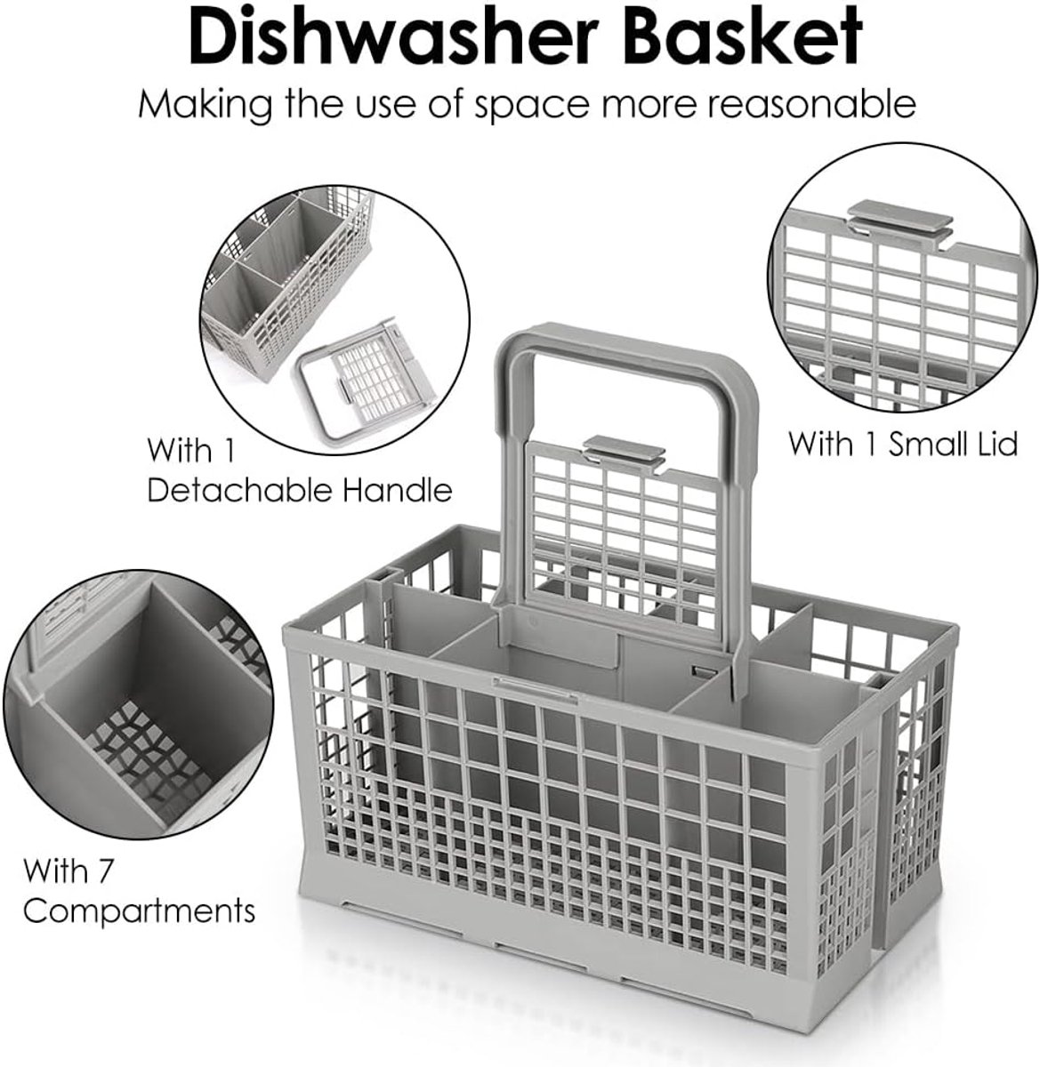 Bestekmand Vaatwasser - Universeel Bestekkorf - Bestekmand voor vaatwasser - Vaatwasmachine - Afwasmachine - Bestekbak - Bestekhouder - Bestekmandje Geschikt voor Whirlpool, Ariston, Bauknecht, Hotpoint, Ignis en Indesit - 240x135x125 mm — afbeelding 3