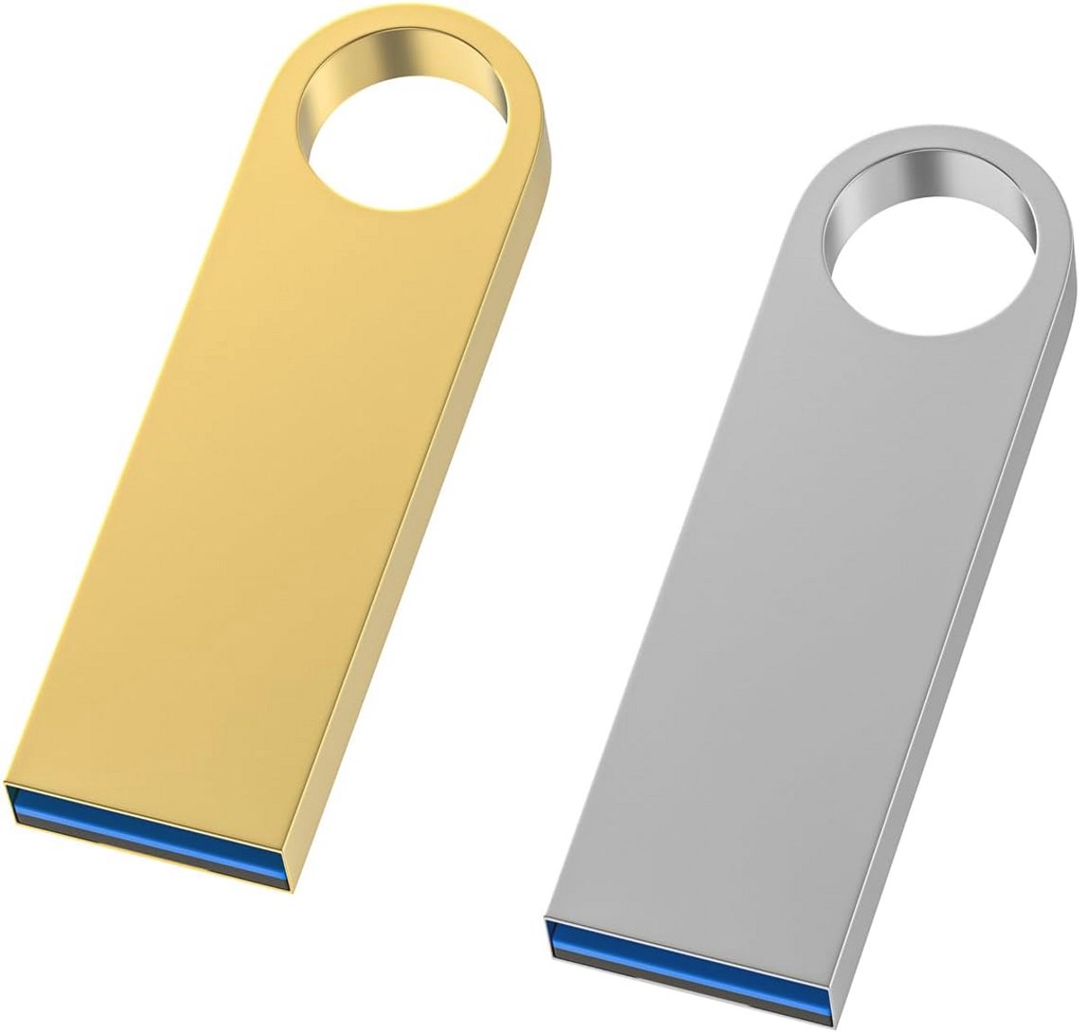 USB-stick 128GB 3.0 Mini Metaal Geheugenstick - 2 Stuks Waterdicht
