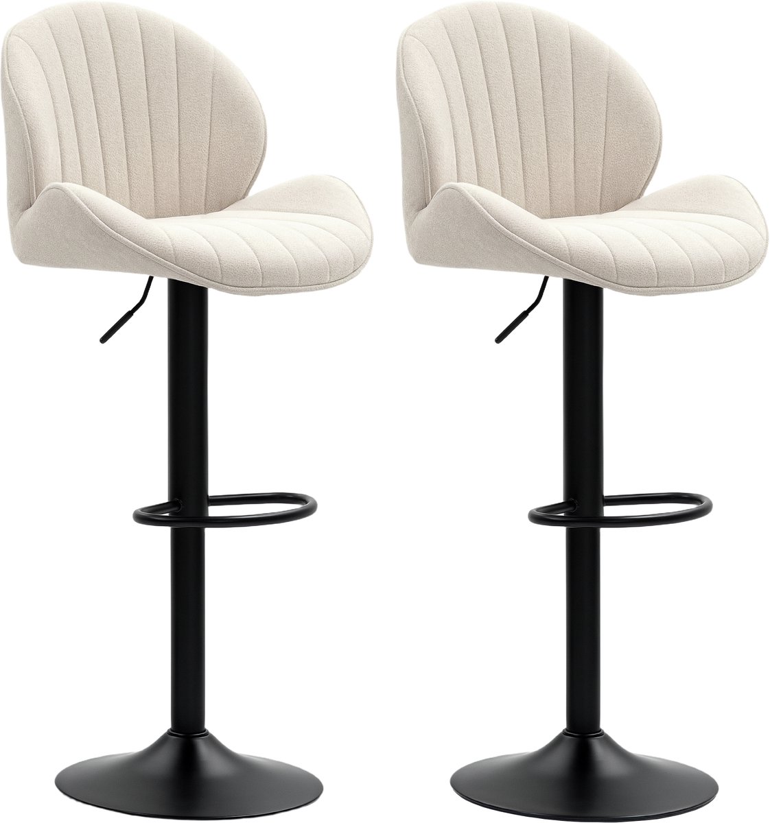 HOMCOM-Barstool-Chenille (100% polyester)-48x50x115cm-Beige
