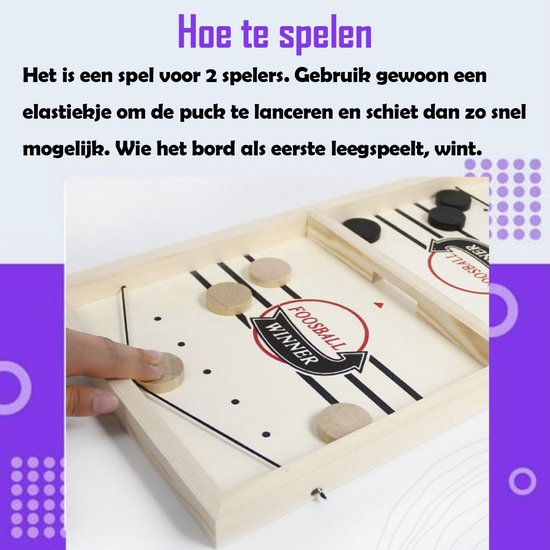 Anmi® Houten Sling Puck Spel Snel Tafel Hockey Bordspel Interactief 
