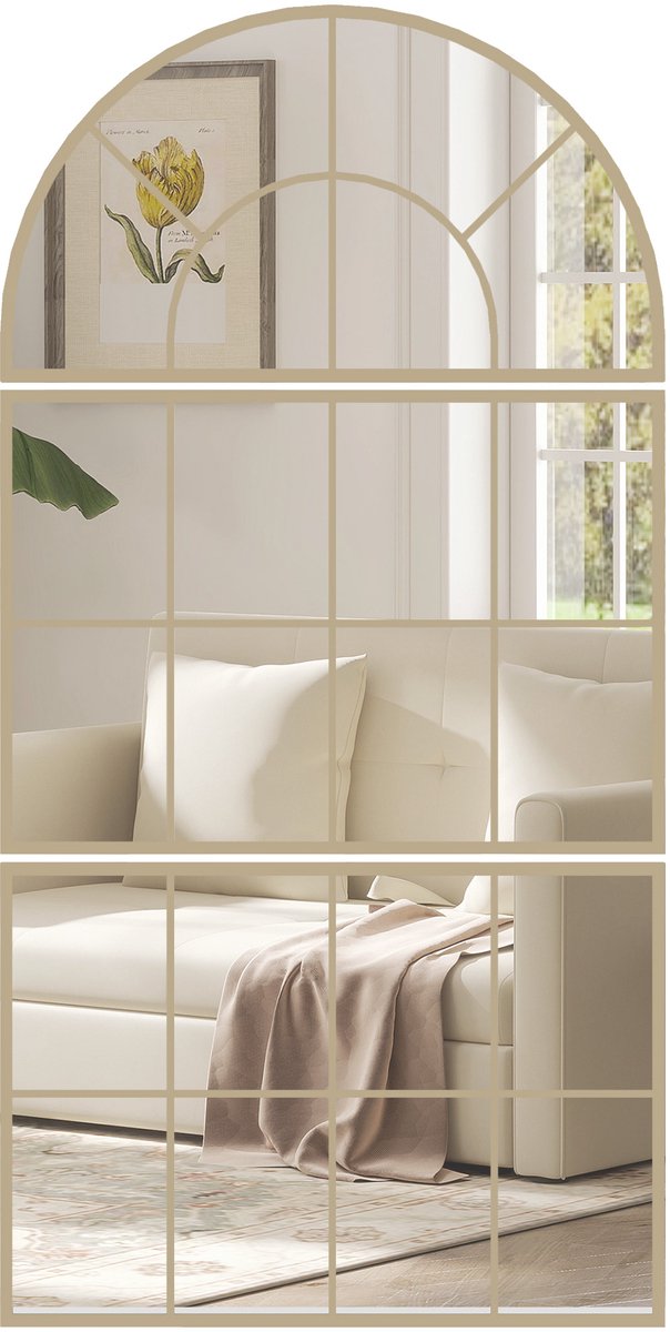 HOMCOM Wandspiegel - Glas - 76x150x2cm - Goud