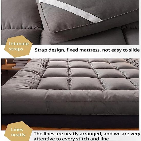 Dikke Vloermatras 180 x 200 cm - Opvouwbaar en Ademend - Ideaal als Campingmatras en tijdelijk Bed van Snoozzz — afbeelding 4
