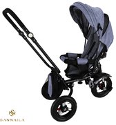 YAR Driewieler Kinderfiets PRO – Inklapbaar – Verstelbaar – Met Zonnescherm & Duwstang – Grijs/Zwart