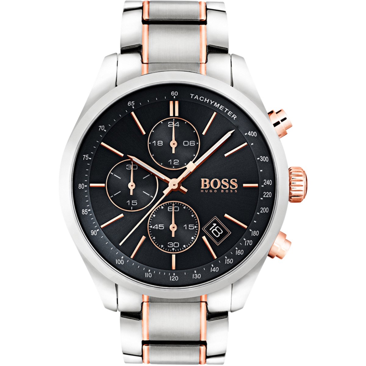Hugo Boss HB1513473 Grand Prix Horloge - Staal - Zilverkleurig - Ø44 mm