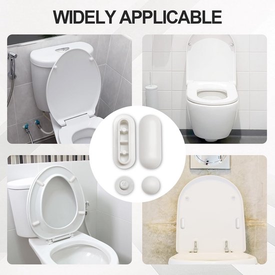 Toiletbril Bumper Set - 12 Stuks - ABS Kunststof - 8 Zittingbumpers + 4 Dekselbumpers - Universele Maat - Geluiddempend & Krasvrij - Eenvoudig Te Plaatsen