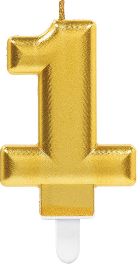 Bougie 1 an or 8cm | bol.com