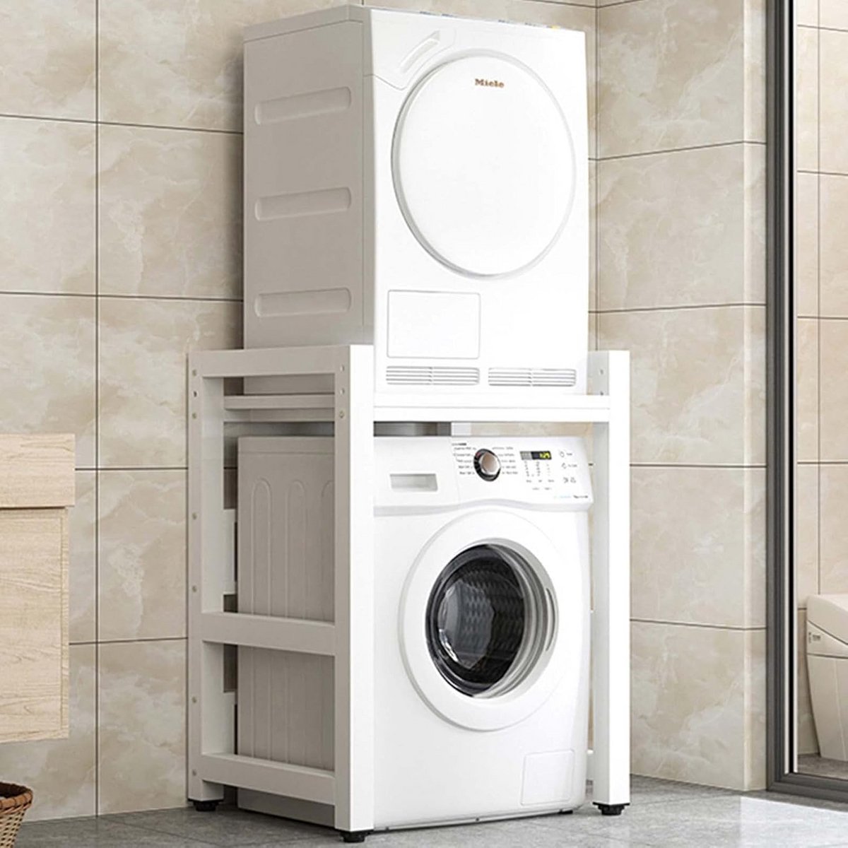 Wasmachinekast en opbergplank voor badkamer, keuken en balkon - Draagcapaciteit 300 kg