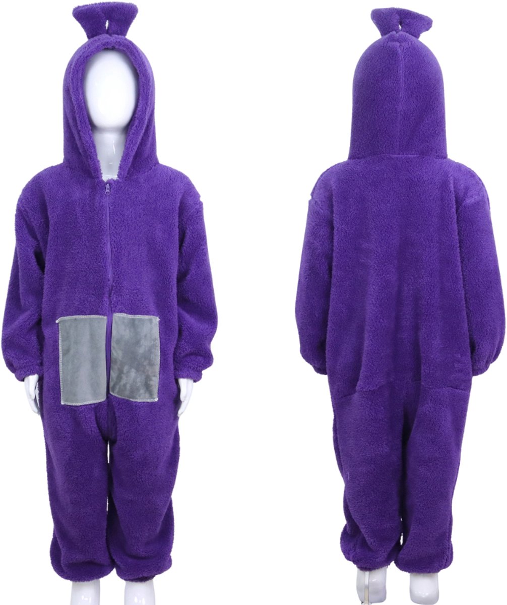 JOYAKIDS® Tele Onesie tinky Kinderen | Carnavalskleding Jongens & Meisjes | Verkleedkleren Meisje Jongen | Paars Verkleedkostuum Kids | Tubbie Kostuum Kind | Carnaval kleding | Verkleedkleding | Verkleed als | Groepskostuum | — afbeelding 7