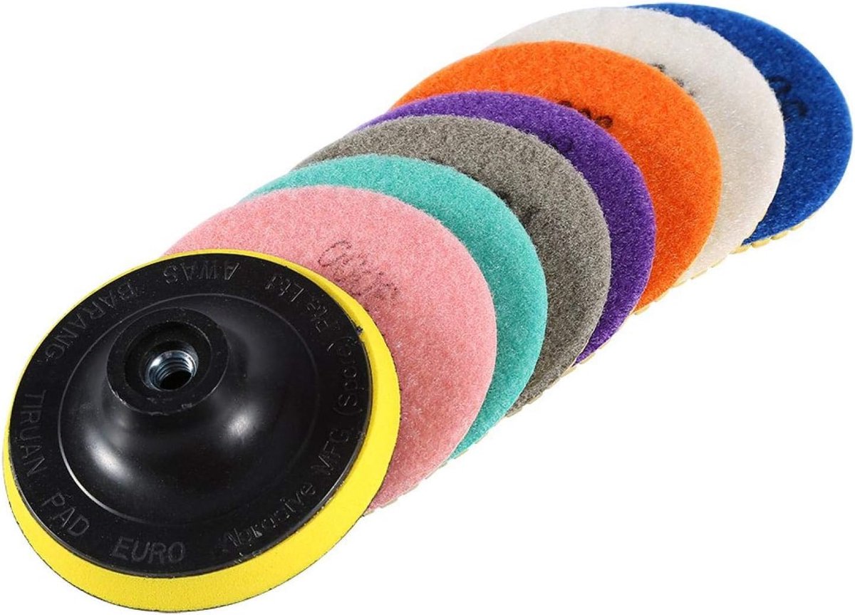 Set Diamond Wet Dry Polishing Pads - Disc voor Granite - Marble - Concrete - Stone - 4 inch