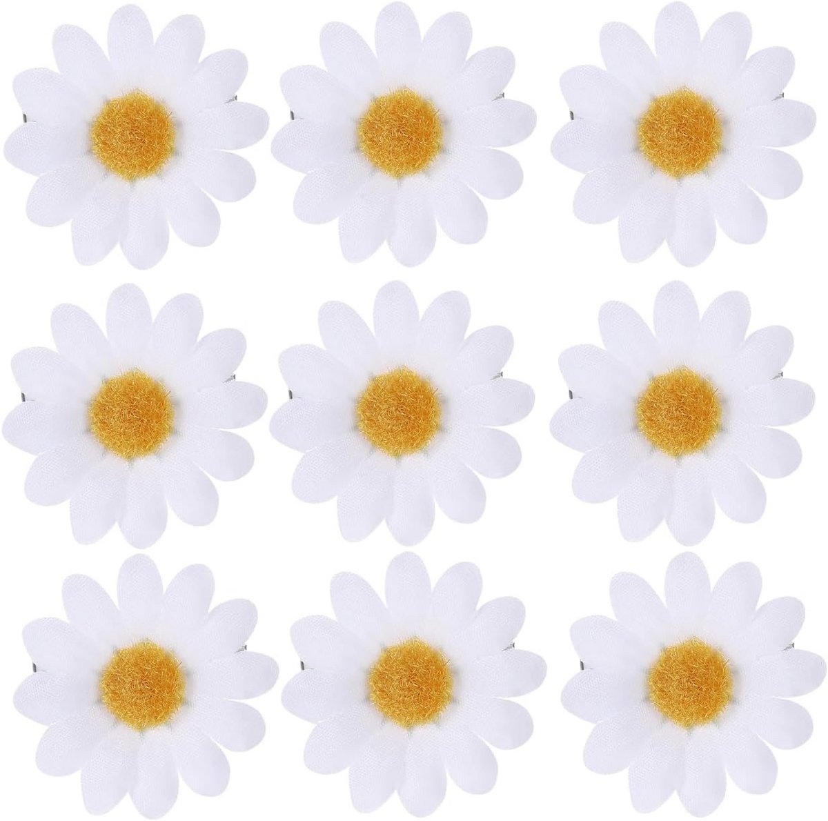 Set van 12 Witte Madeliefjes Haarspeldjes voor Dames en Meisjes