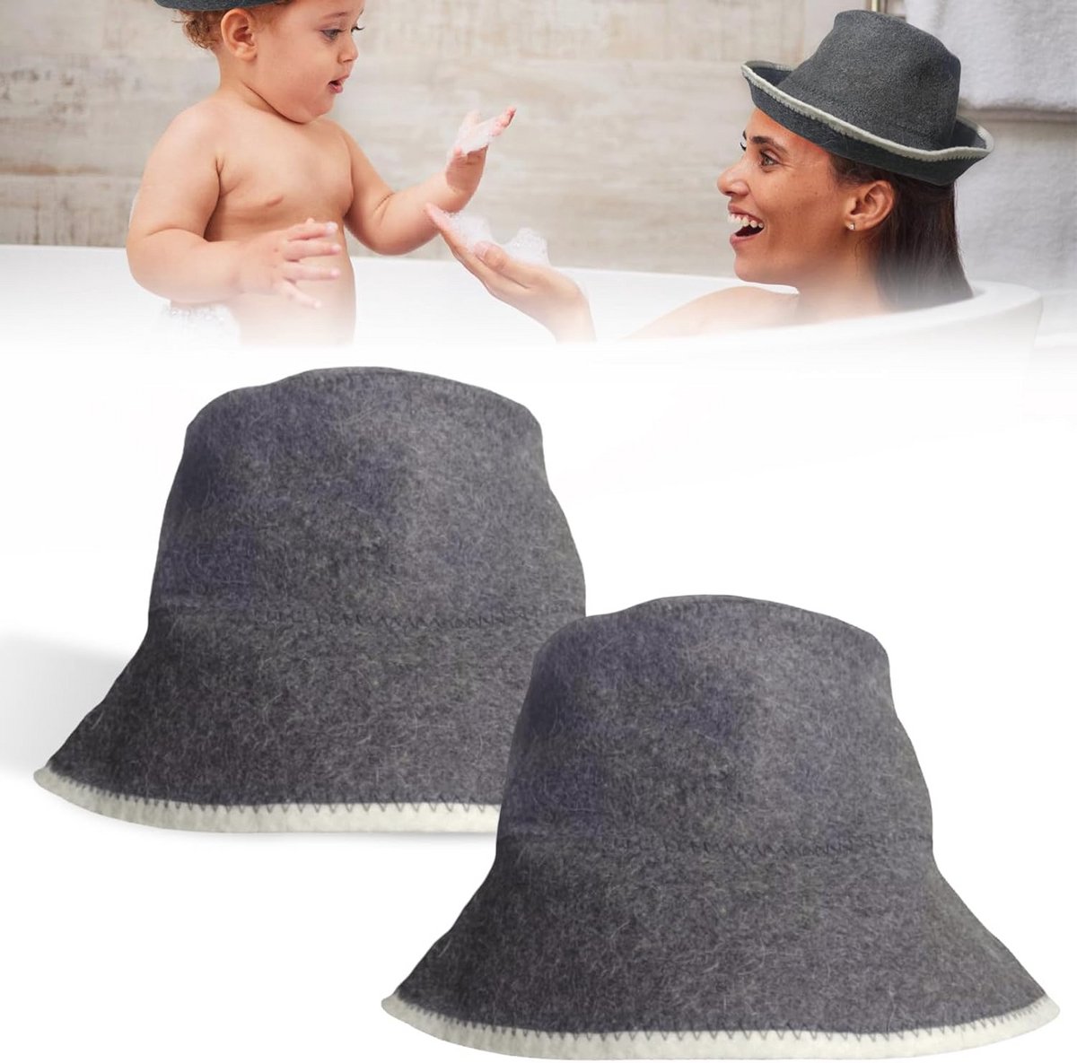 2 Stuks Fleece Sauna Hoed - Unisex Sauna Accessoire voor Optimale Bescherming en Comfort