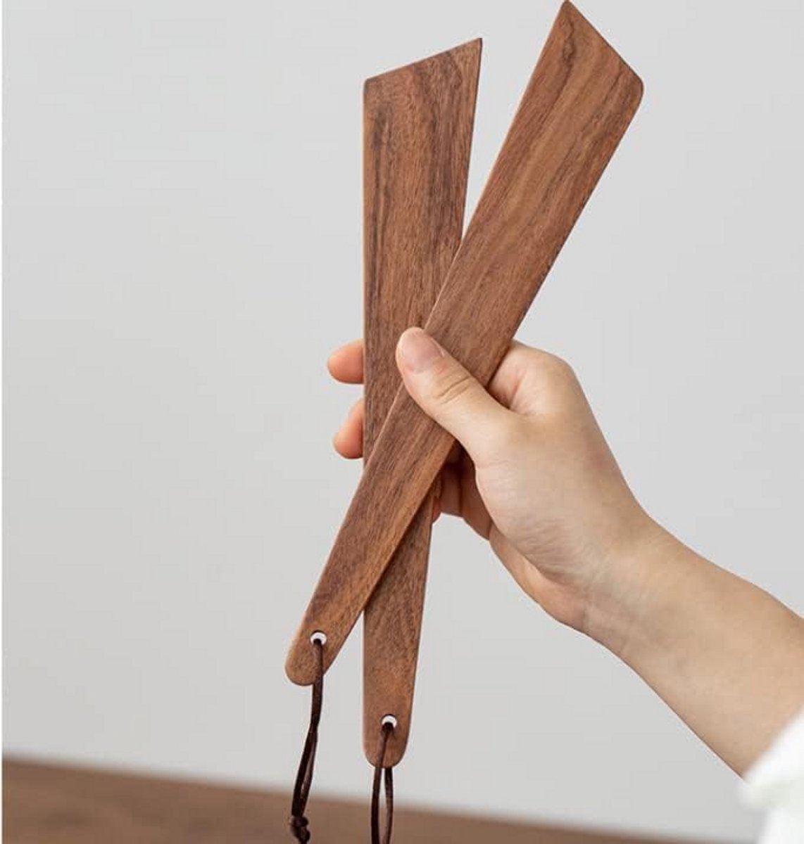 Set van 2 Houten Spatels (25 cm) - Multifunctioneel Keukengerei voor Bakken en Roeren