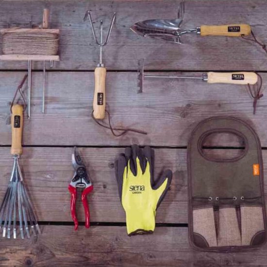 Kleine Rubber / Cultivator met Houten Handvat - RVS Details — afbeelding 4