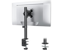 WALI Single Monitor Mount for 1 Computer Screen up to 27", Fully Adjustable Monitor Arm Holds Up to 22 lbs (M001S), Black