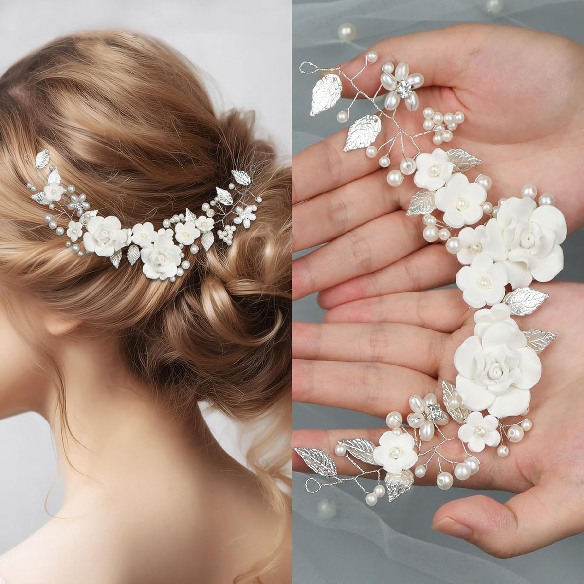Bruidshaar Accessoire: Bloem Haarspeldjes & Slijtvaste Bloemdecoratie voor Bruiloft