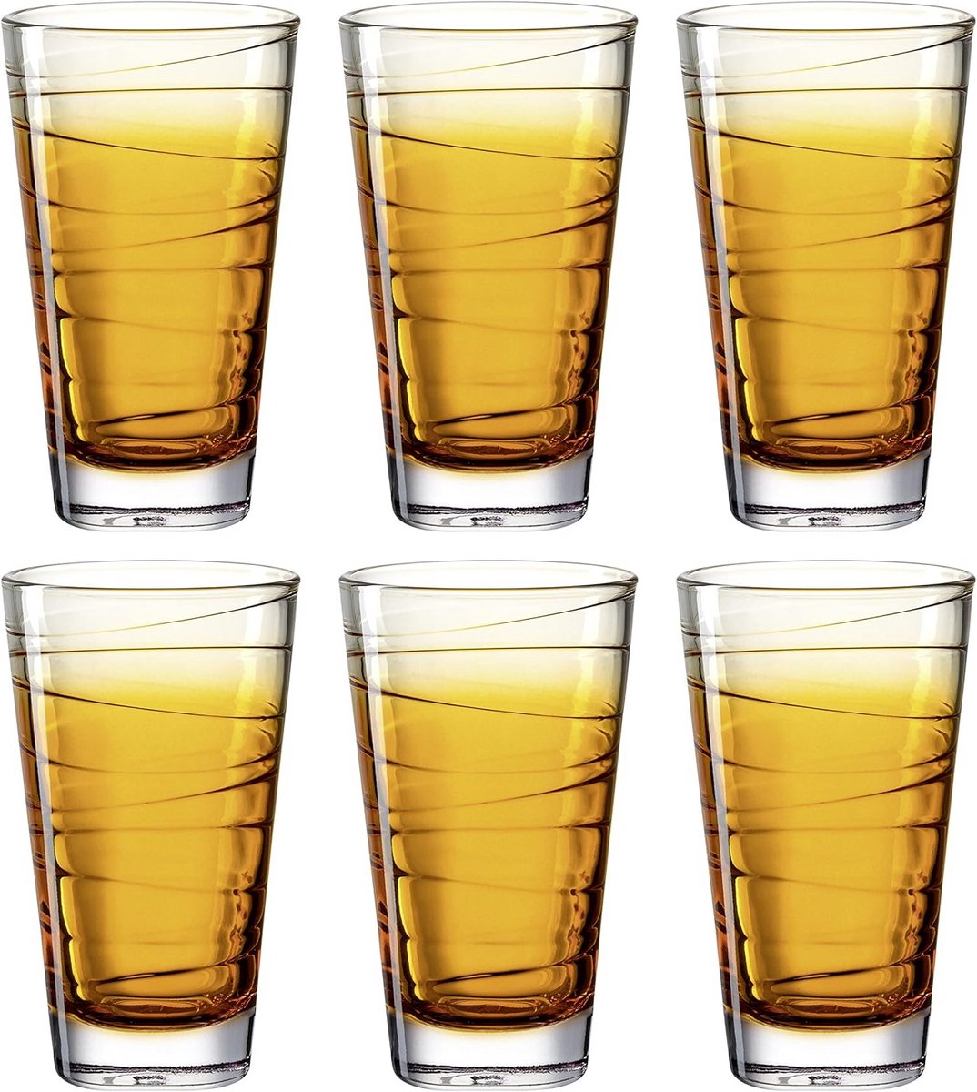 Set van 6 Oranje Gele Drinkglazen voor Dagelijks Gebruik en Feestjes
