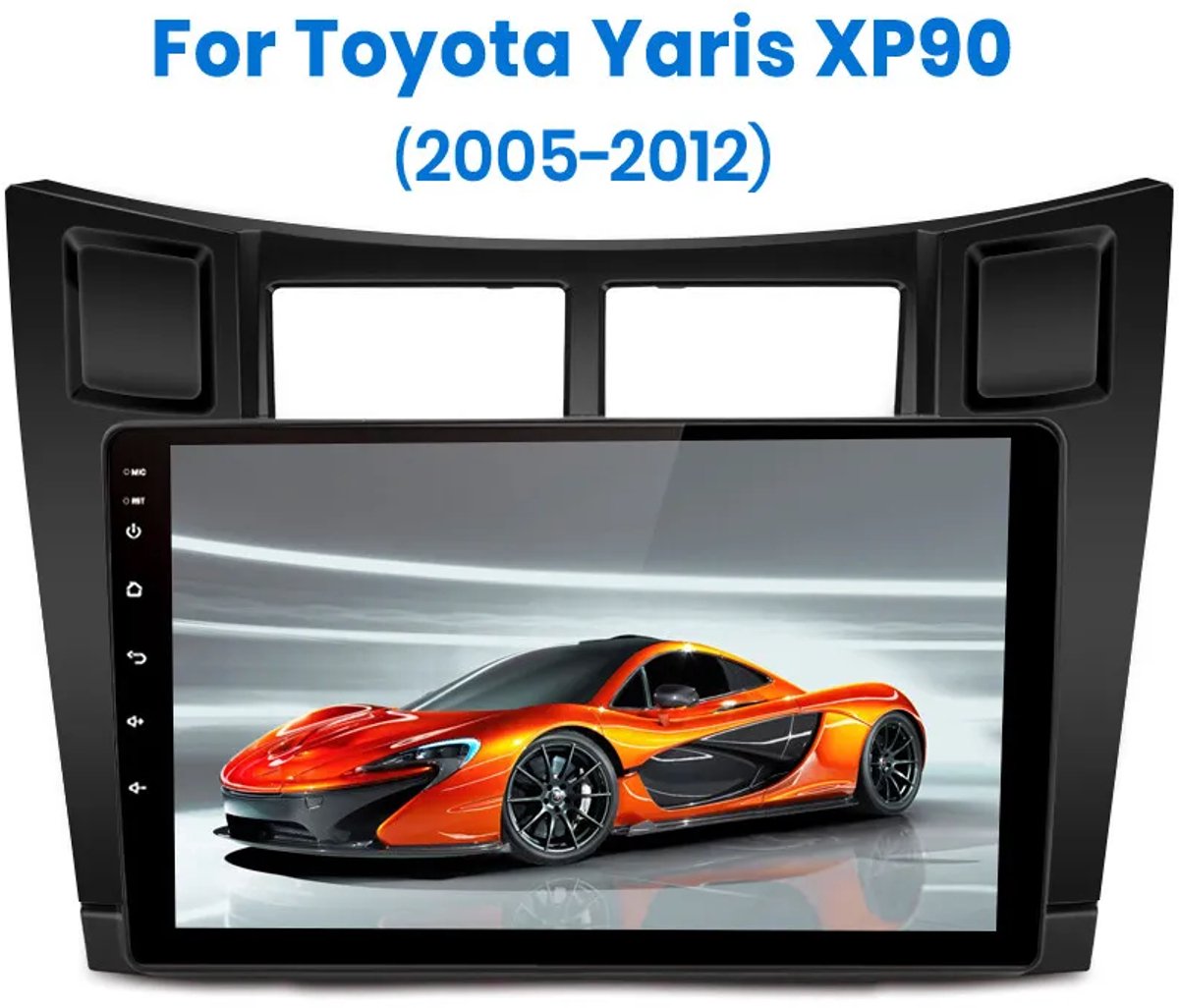 Android 15 Autoradio 9 Inch 2GB+64GB Geschikt voor Apple CarPlay Android Auto GPS Navi Bluetooth AHD Camera Stuurwielbediening Compatibel met Toyota Yaris 2005-2011 Aftermarket