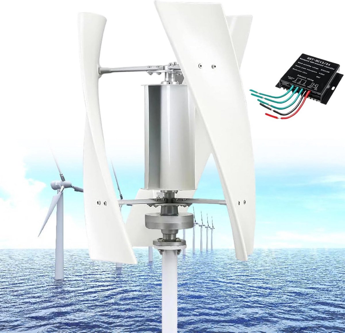 Krachtige Verticale Windturbine Generator 14000W - Stil & Geschikt voor 12V/24V/48V/220V - Complete Set met Controller