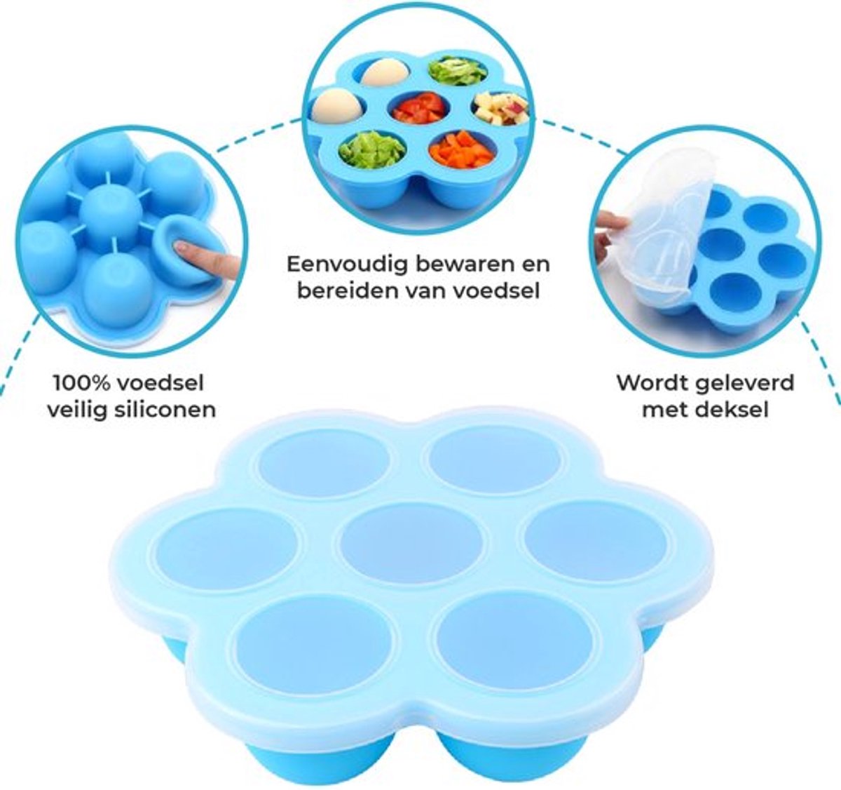 Babyvoeding bewaarbakjes met lepels - Herbruikbaar - Set van 4 bakjes - 28 porties - Bewaarbakjes babyvoeding - Babyvoedingsaccessoires - Moedermelk bewaren — cadeau in Cadeau-ideeën - foto 5