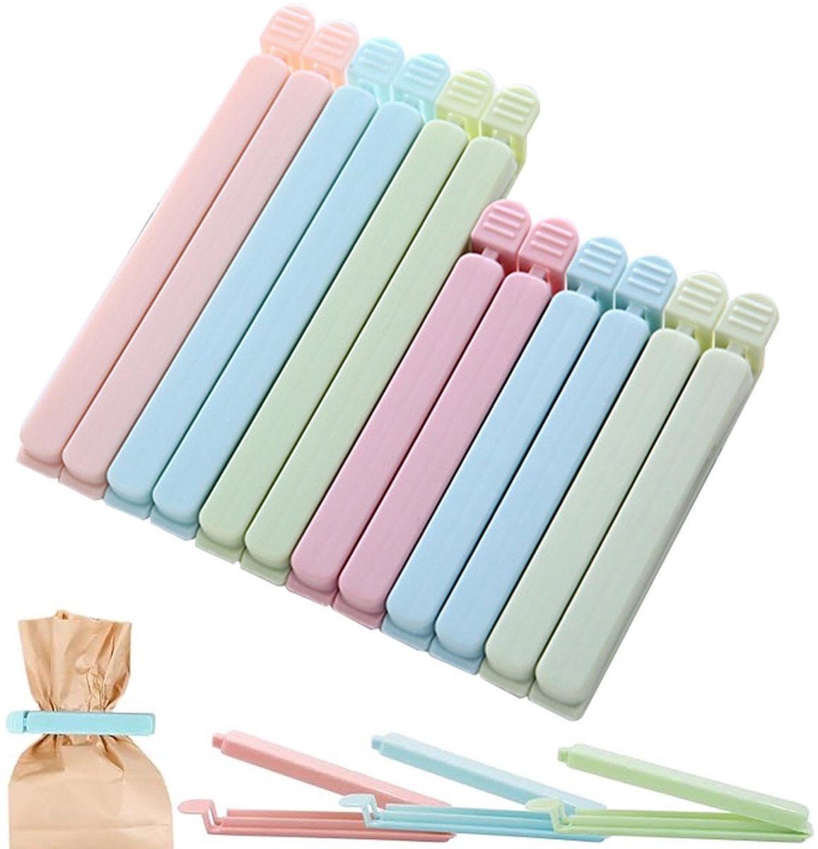 IMPERATORIS® Zakklemmen - Vershoudclips - Klemmen voor Voedselzakken - Luchtdicht Afsluiten - Diepvriesbestendig - Verschillende Maten - 30 Stuks