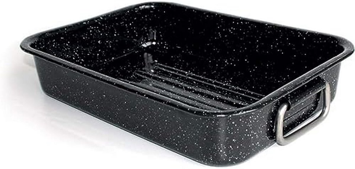 Ovenschaal Emaille Rechthoekig 32 cm Zwart